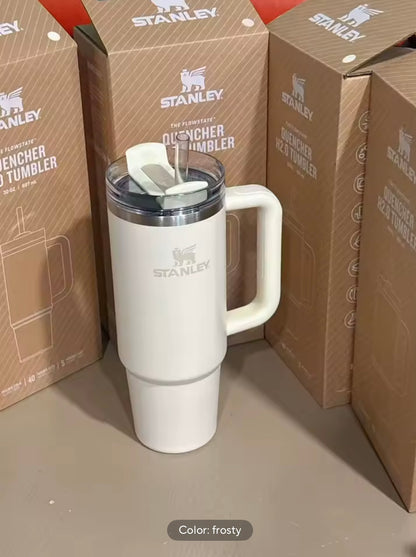STANLEY Adventure Series H2.0 Stainless Steel Vacuum Straw Cup 887ml, RetroOutdoor Design Large Capacity Insulated Tumbler