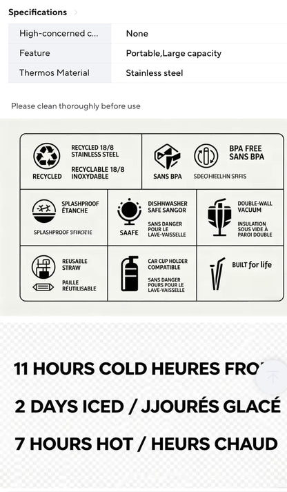STANLEY Adventure Series H2.0 Stainless Steel Vacuum Straw Cup 887ml, RetroOutdoor Design Large Capacity Insulated Tumbler