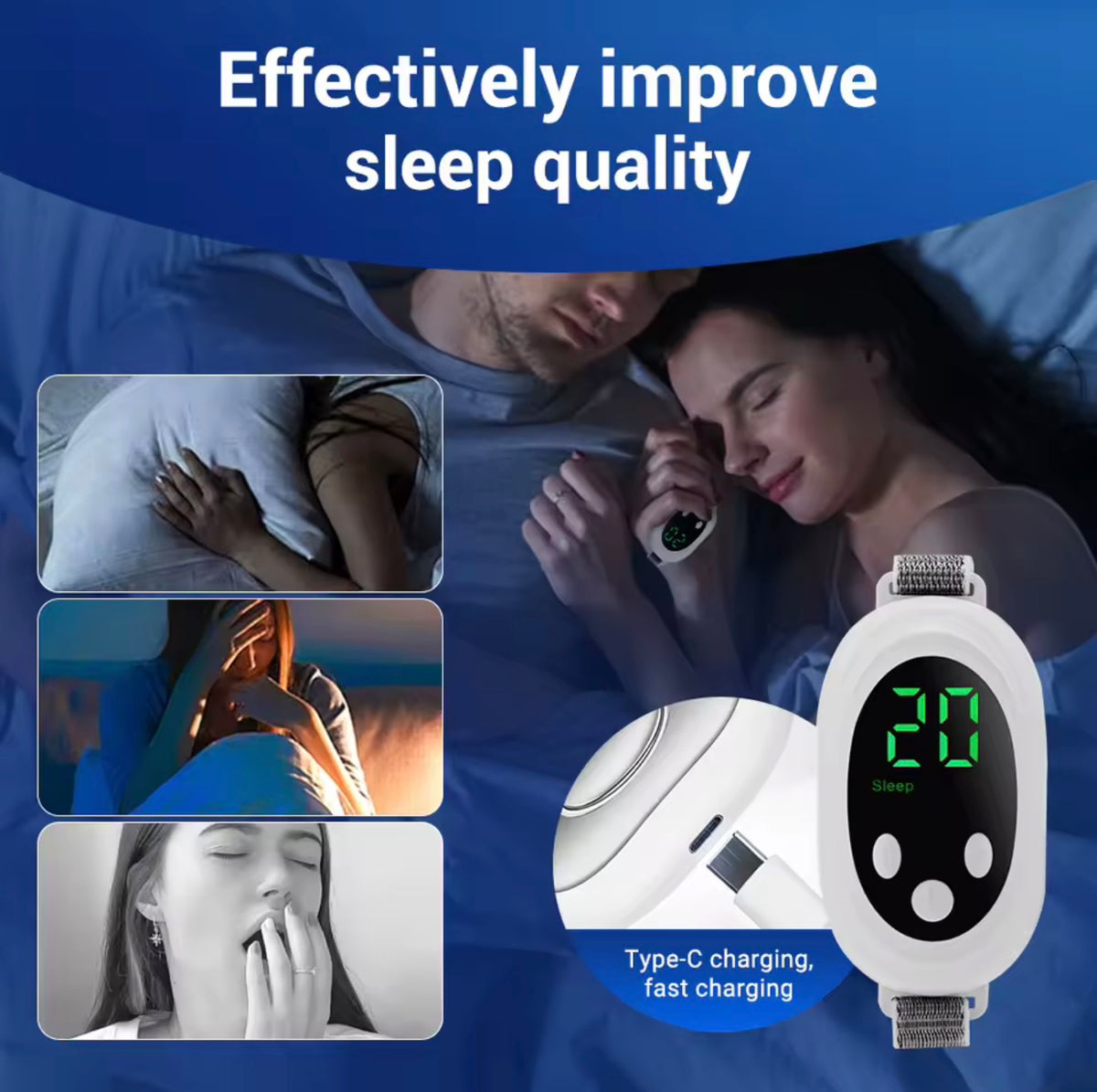 Intelligent EMS Sleep Device  20 levels of intensity Anxiety Relief Neurological Sleep,Insomnia and Soothing Device