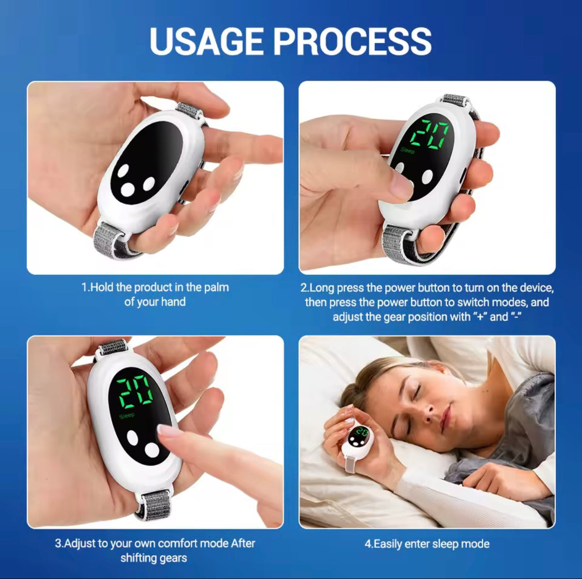 Intelligent EMS Sleep Device  20 levels of intensity Anxiety Relief Neurological Sleep,Insomnia and Soothing Device
